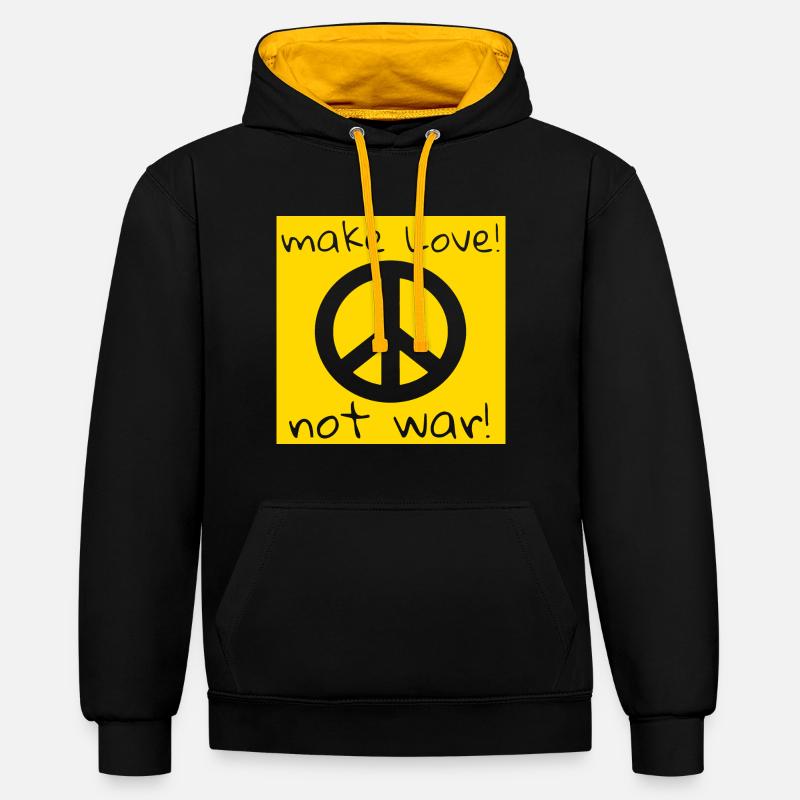 FAIRE L'AMOUR! Pas de guerre! - Sweat à capuche contrasté - noir/or