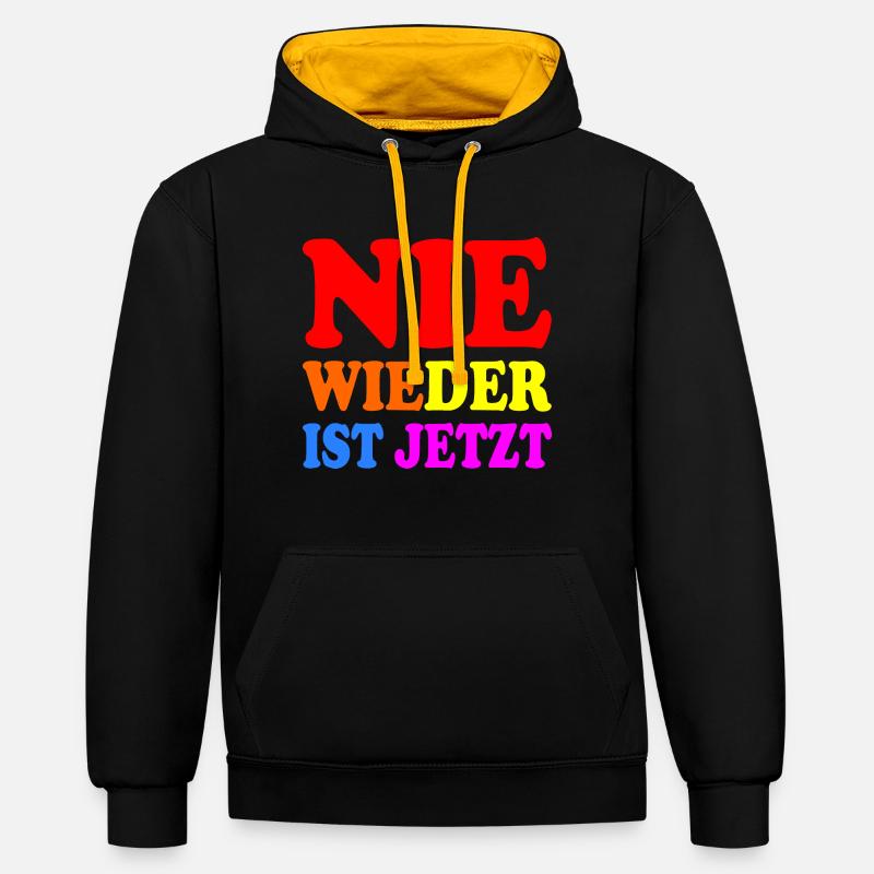 Plus jamais ça n’est maintenant - Sweat à capuche contrasté - noir/or