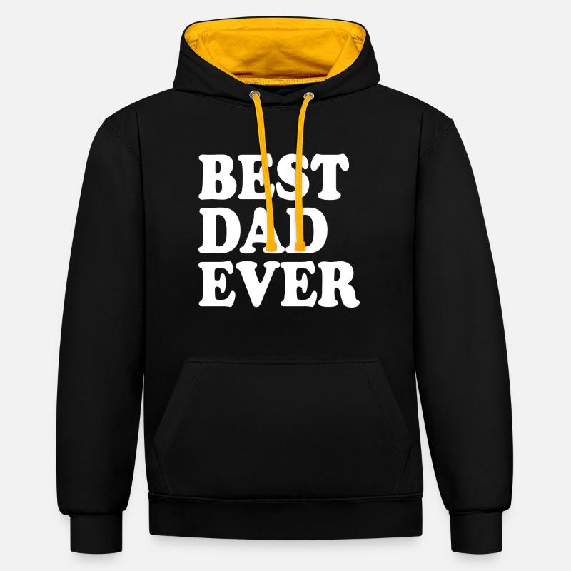 Best dad ever - Sweat à capuche contrasté - noir/or