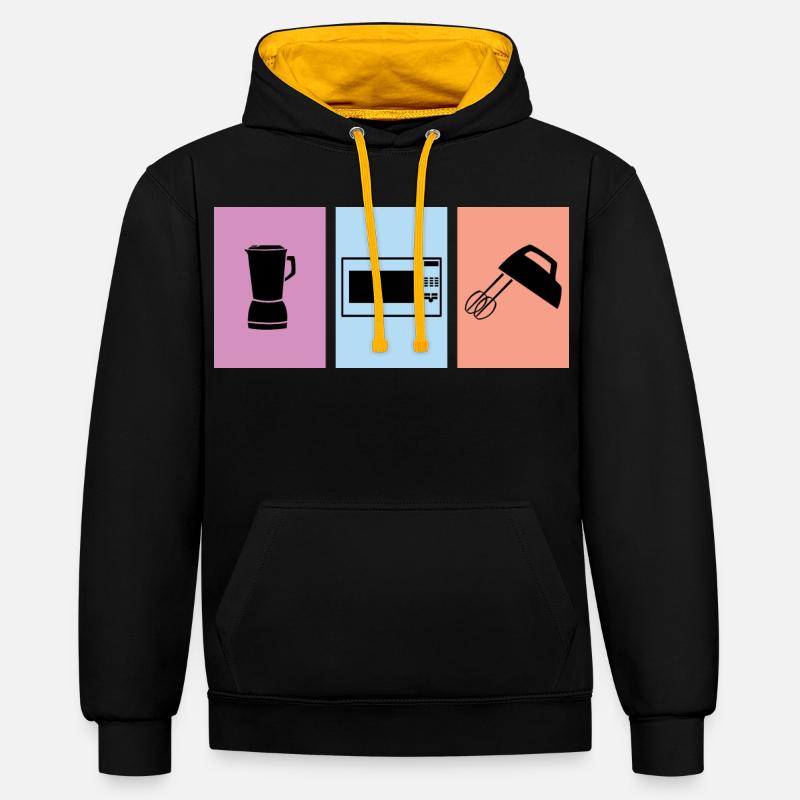 Cuire - Sweat à capuche contrasté - noir/or