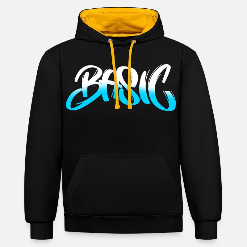 BASIC Graffiti Gradient - Kontrast-Hoodie - Schwarz/Gold
