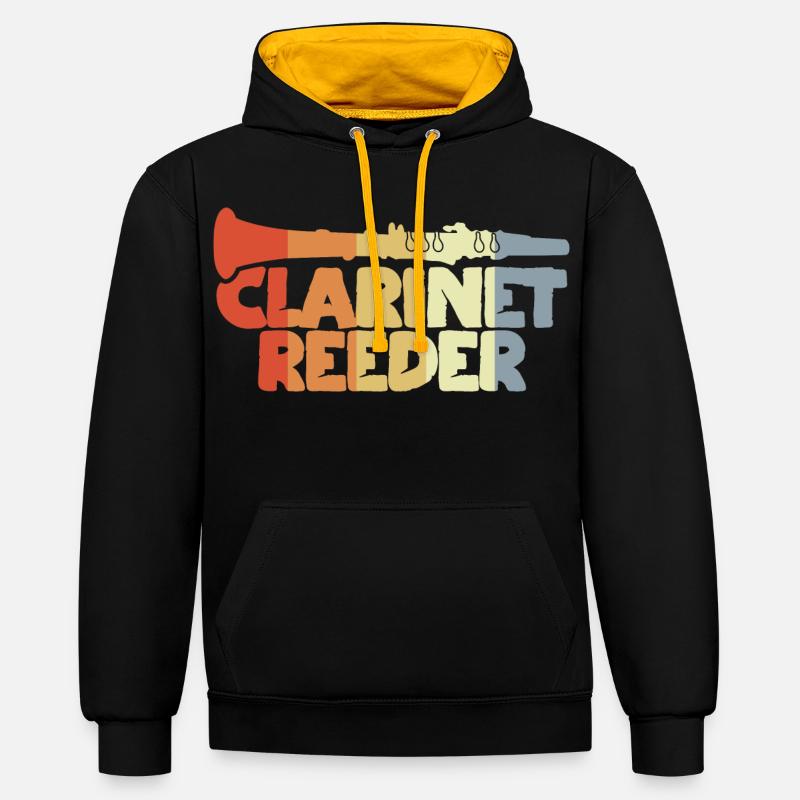 Anches de clarinette - Sweat à capuche contrasté - noir/or