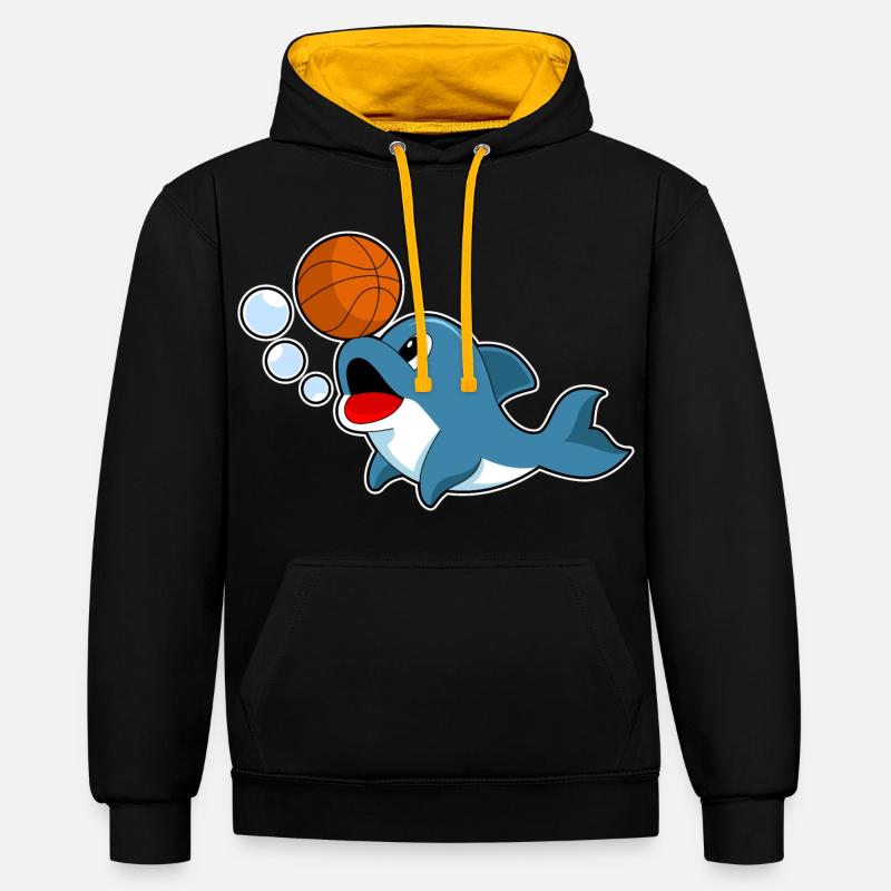 Dolphin Basketteur Basketteur - Sweat à capuche contrasté - noir/or