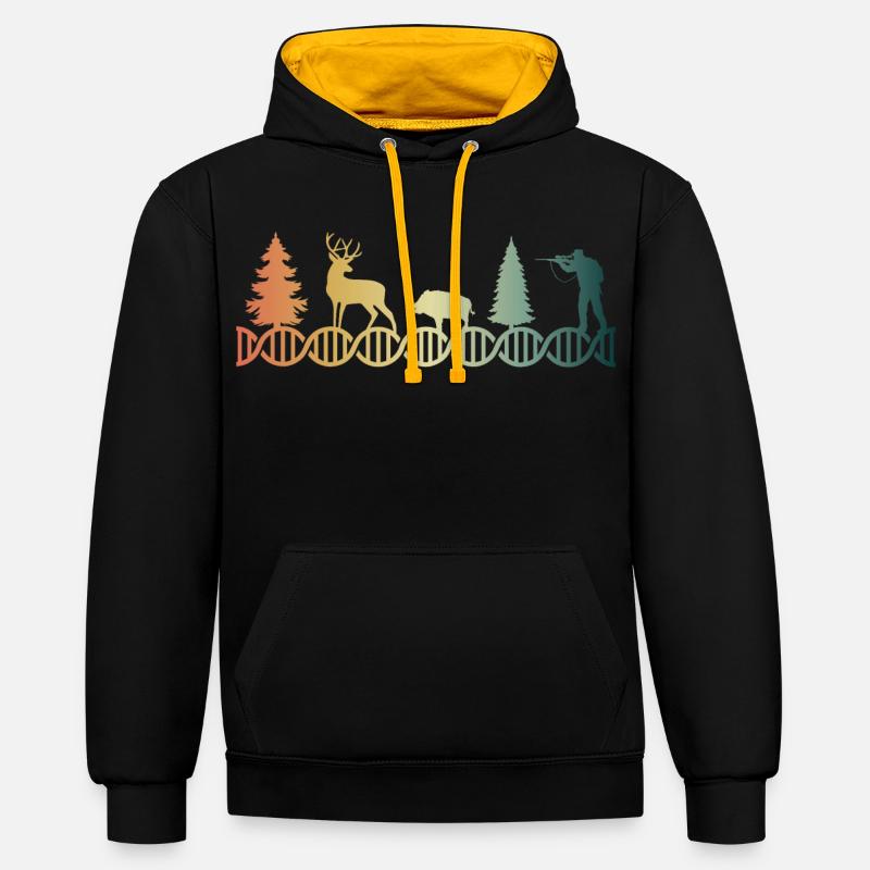Chasseur d’ADN de chasse Chasseuse d’ADN - Sweat à capuche contrasté - noir/or