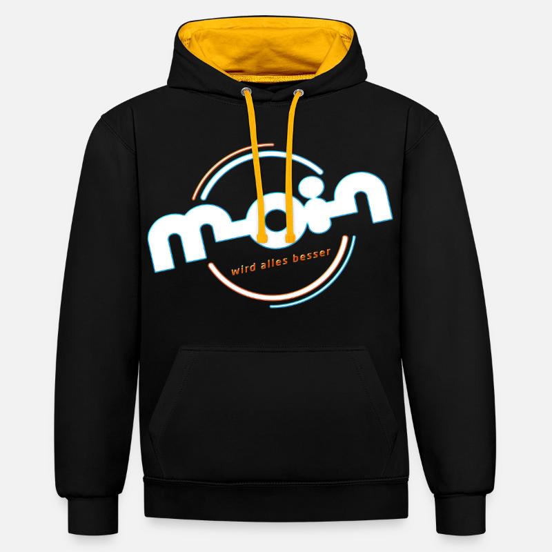 Bonjour - Sweat à capuche contrasté - noir/or