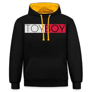 ToyBoy2 - Sweat à capuche contrasté - noir/or - Devant - Anna (173cm) & Nico (186cm)