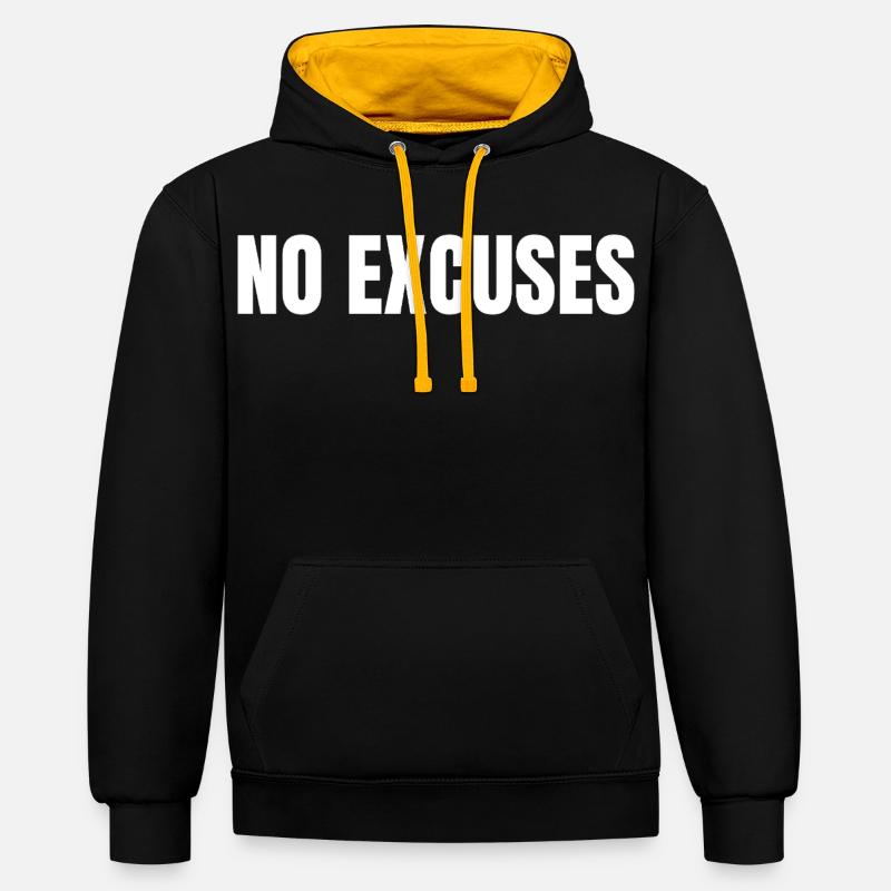 Pas d’excuses - Sweat à capuche contrasté - noir/or