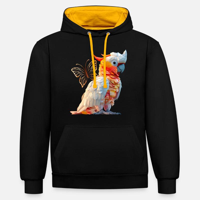 Cacatoès - Sweat à capuche contrasté - noir/or
