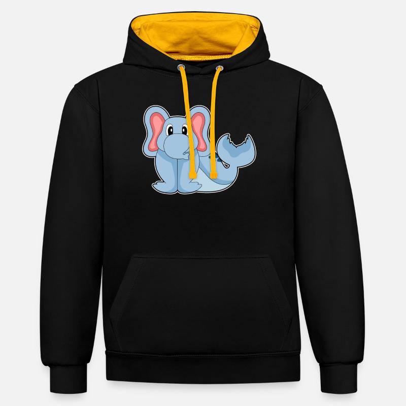 Eléphant de mer - Sweat à capuche contrasté - noir/or