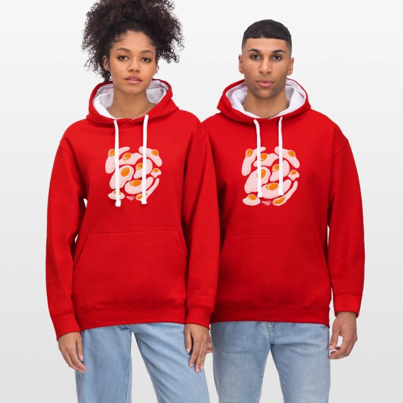 Eier Eier Eier Kontrast-Hoodie