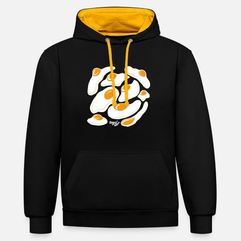 Oeufs Oeufs - Sweat à capuche contrasté - noir/or