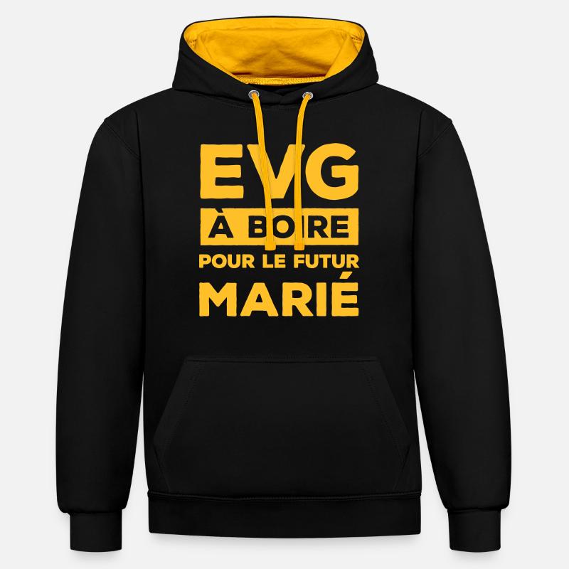 EVG soirée futur marié - Sweat à capuche contrasté - noir/or