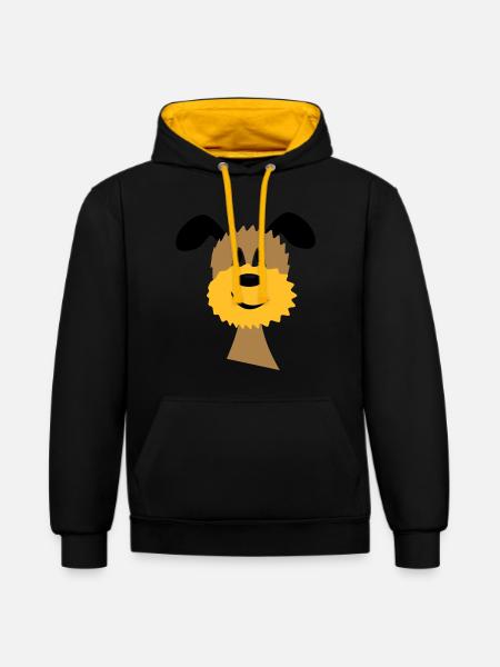 dog - Contrast hoodie - black/gold