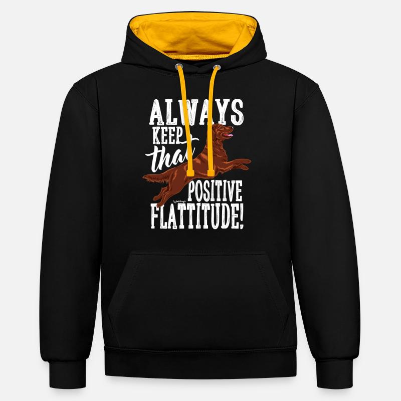 Flatti toujours positif - Sweat à capuche contrasté - noir/or