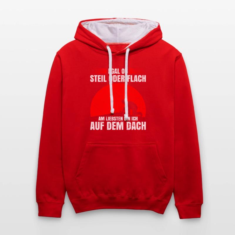 Egal Ob Steil Oder Flach Am Liebsten Bin Ich Auf D Kontrast-Hoodie