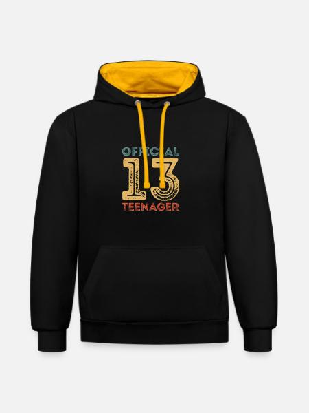 Officielle 13 teenagere - Kontrast-hoodie - sort/guld