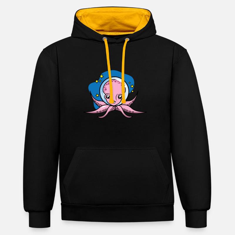 Espace astronaute Octopus - Sweat à capuche contrasté - undefined