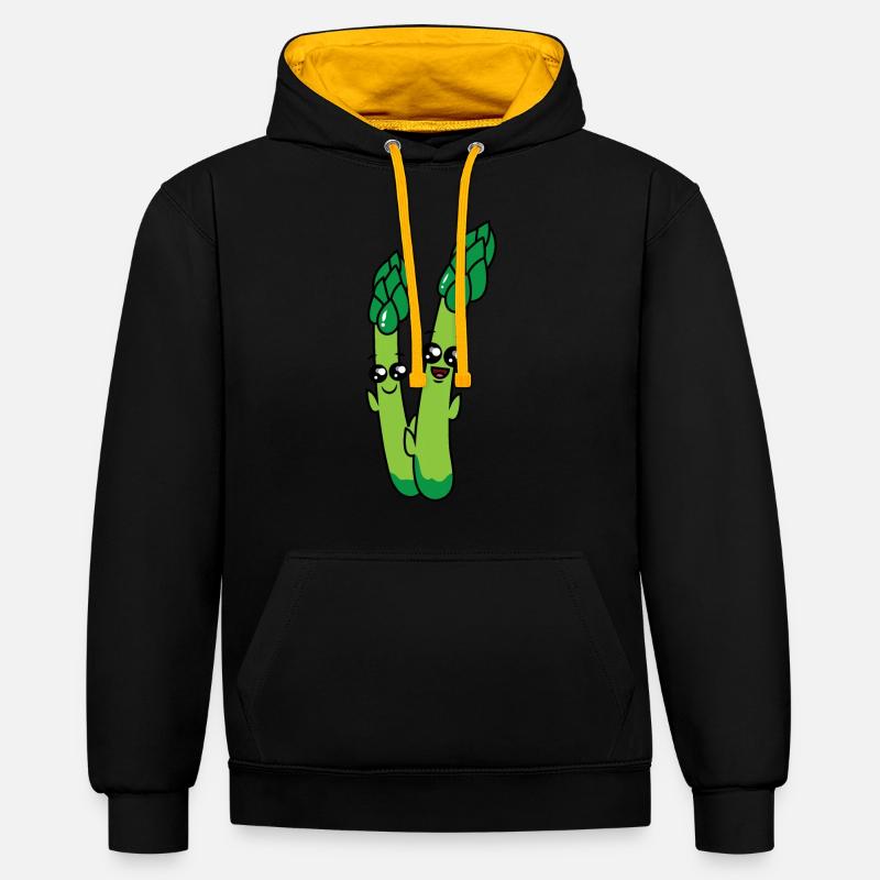Caricature de céleri heureux - Sweat à capuche contrasté - undefined