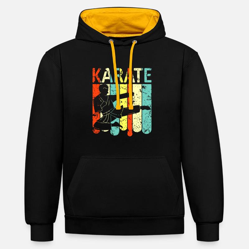 karaté - Sweat à capuche contrasté - noir/or