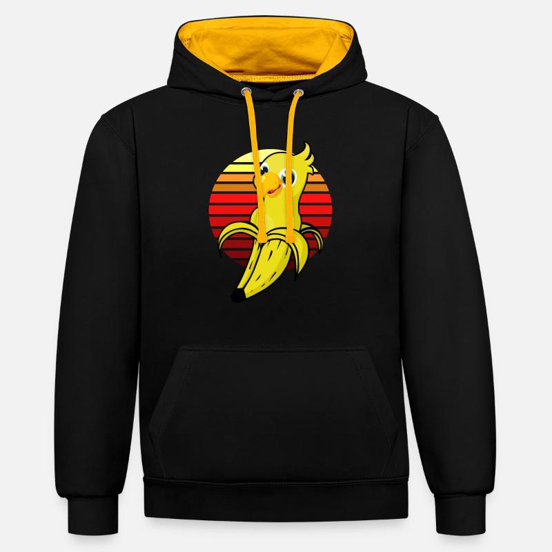 Papagei Nette Geschenkidee - Kontrast-Hoodie - Schwarz/Gold