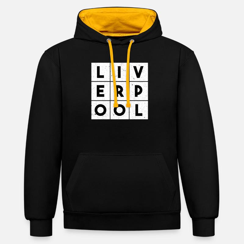 Liverpool - Sweat à capuche contrasté - noir/or