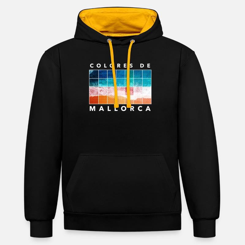 Majorque - Sweat à capuche contrasté - noir/or