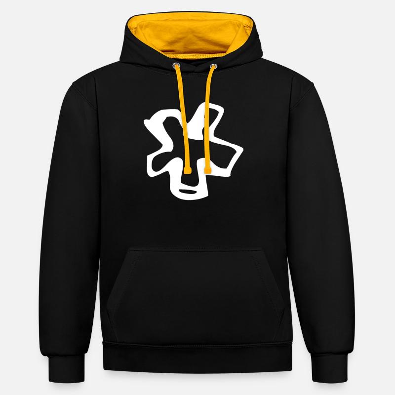 Astérisque - Sweat à capuche contrasté - noir/or