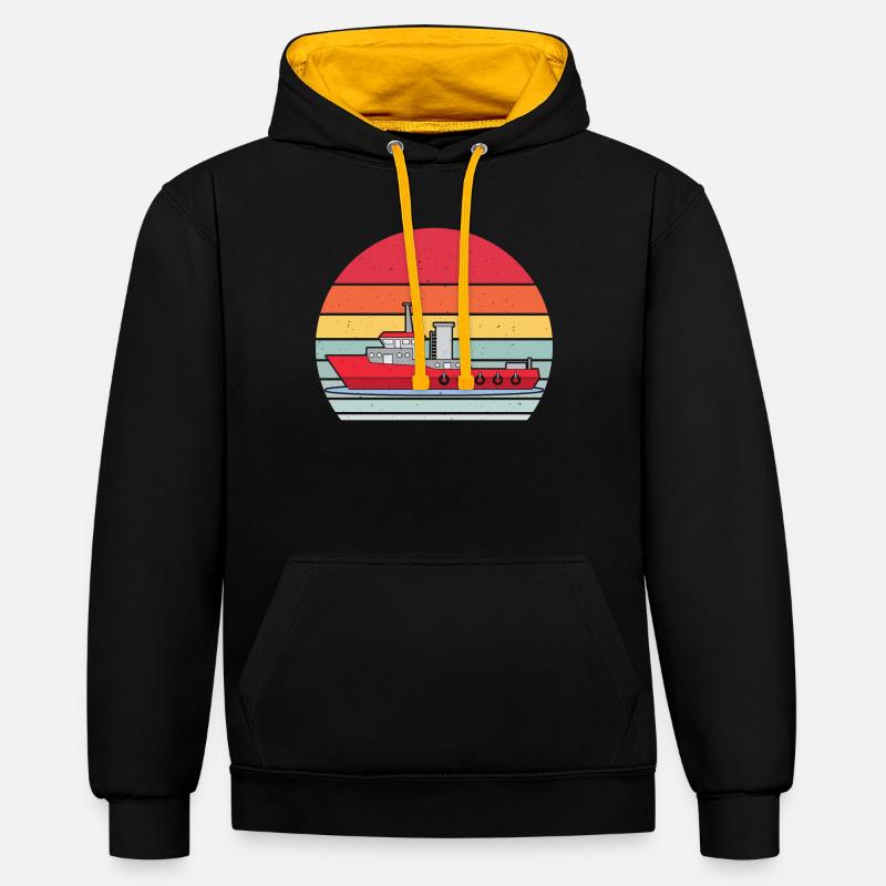 Das Boot - Kontrast-Hoodie - Schwarz/Gold