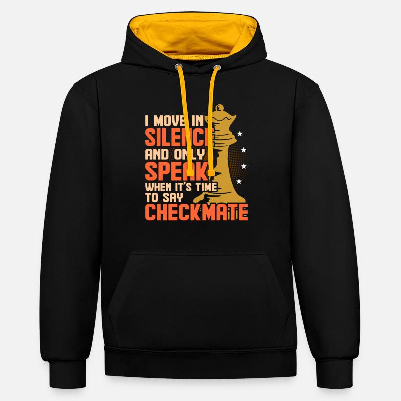 Echecs - Sweat à capuche contrasté - noir/or