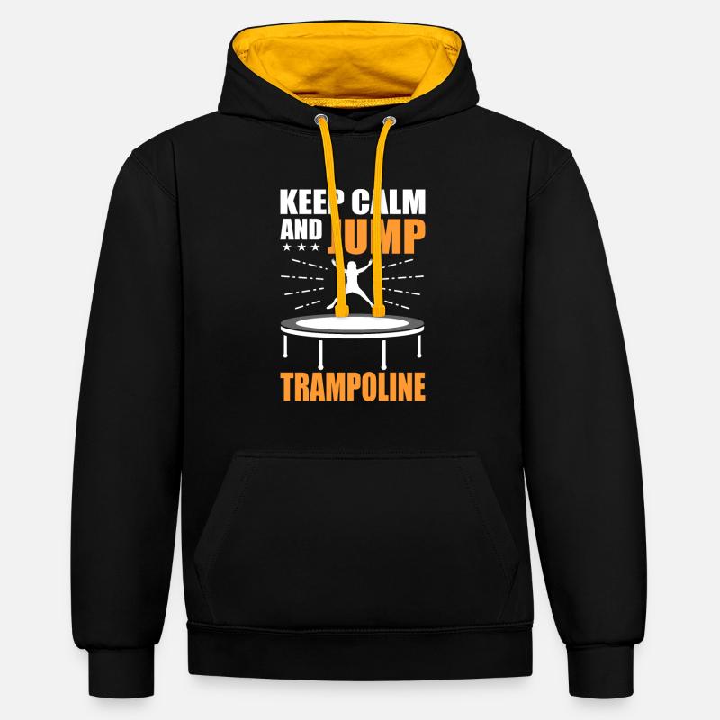 Trampolin - Kontrast-Hoodie - Schwarz/Gold