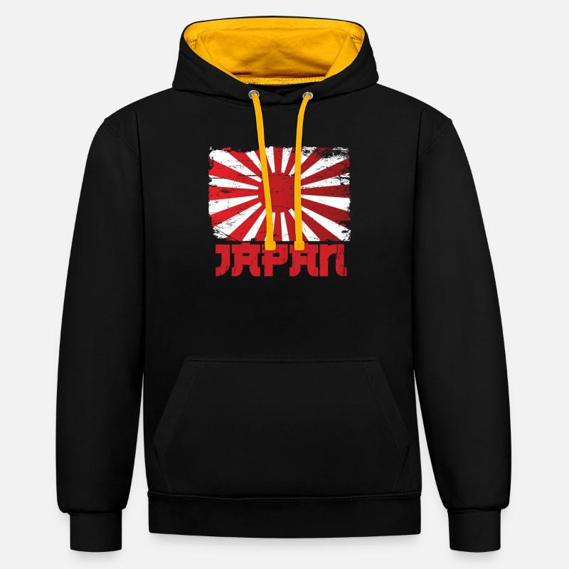Japon - Sweat à capuche contrasté - noir/or