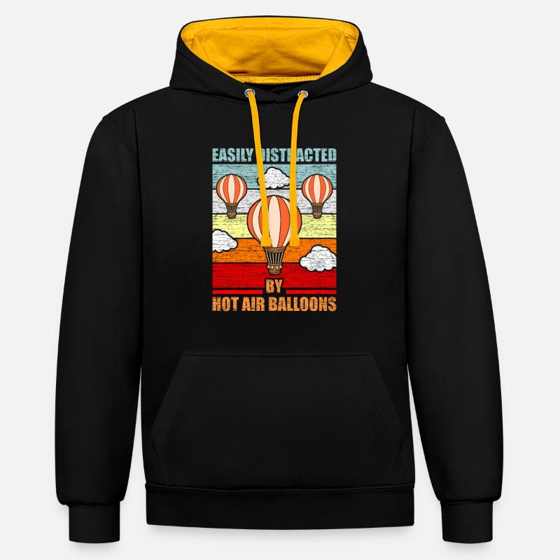 Montgolfière - Sweat à capuche contrasté - noir/or