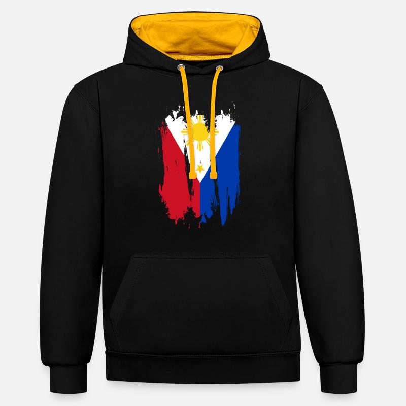 Philippines - Sweat à capuche contrasté - noir/or