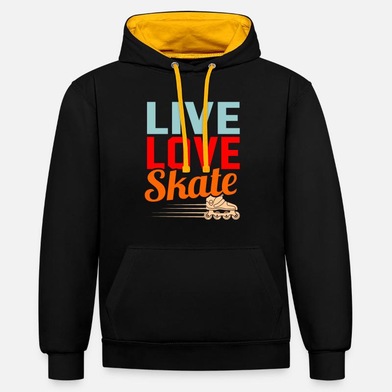 Roller - Sweat à capuche contrasté - noir/or