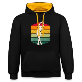 Eiskunstlauf - Kontrast-Hoodie - Schwarz/Gold - Vorne - Anna (173cm) & Nico (186cm)