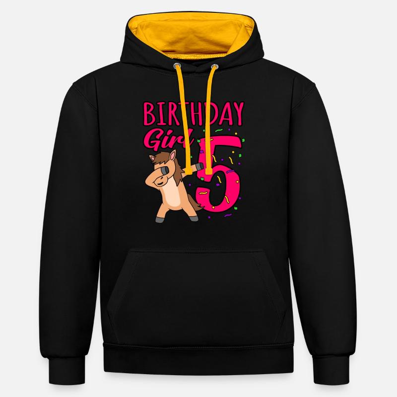 5ème anniversaire - Sweat à capuche contrasté - noir/or