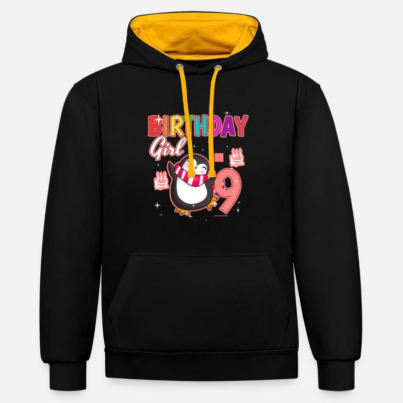 Anniversaire 9 - Sweat à capuche contrasté - noir/or