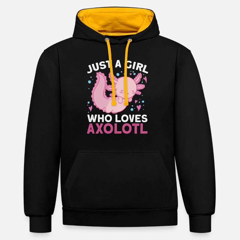 Axolotl - Sweat à capuche contrasté - noir/or