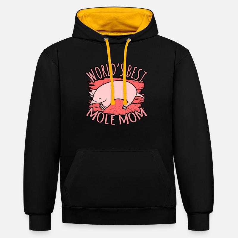 Cadeau Mole Mama - Sweat à capuche contrasté - noir/or