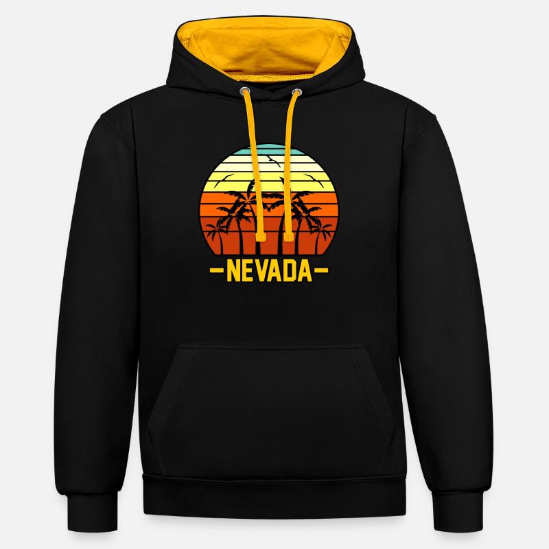 Cadeau d’explorateur du Nevada - Sweat à capuche contrasté - noir/or