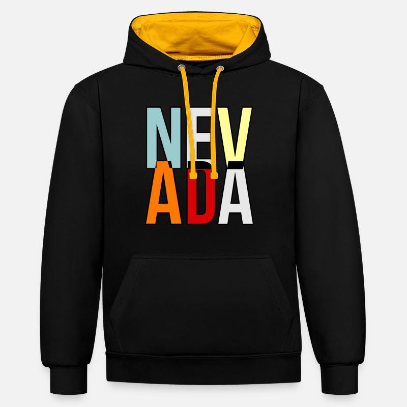 Cadeau de vie nevada - Sweat à capuche contrasté - noir/or