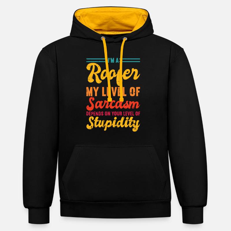 Bauarbeiter Dachdecker Geschenkidee - Kontrast-Hoodie - Schwarz/Gold