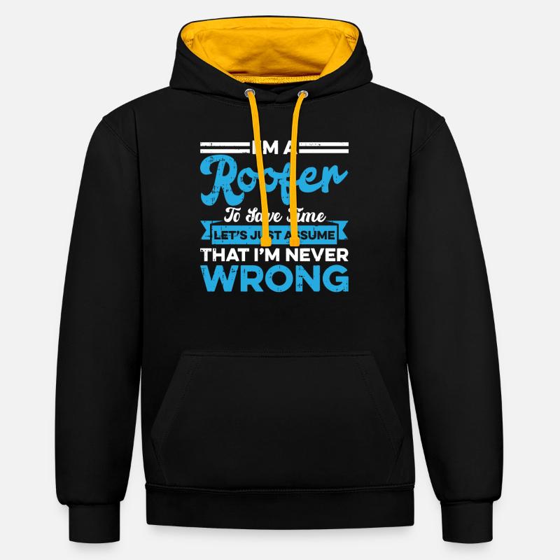 Bauarbeiter Dachdecker Geschenkidee - Kontrast-Hoodie - Schwarz/Gold