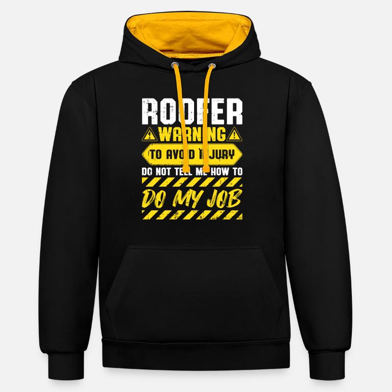 Bauarbeiter Dachdecker Geschenkidee - Kontrast-Hoodie - Schwarz/Gold