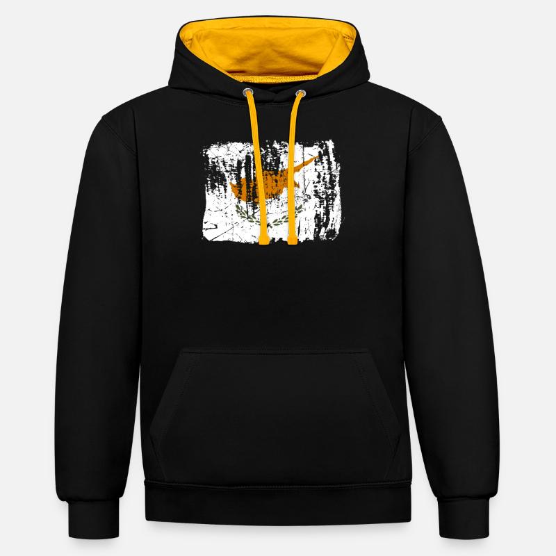Chypre - Sweat à capuche contrasté - noir/or