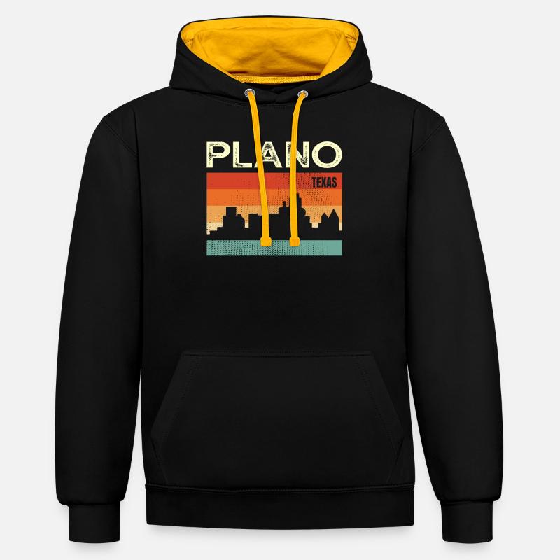 Plano Texas - Sweat à capuche contrasté - noir/or