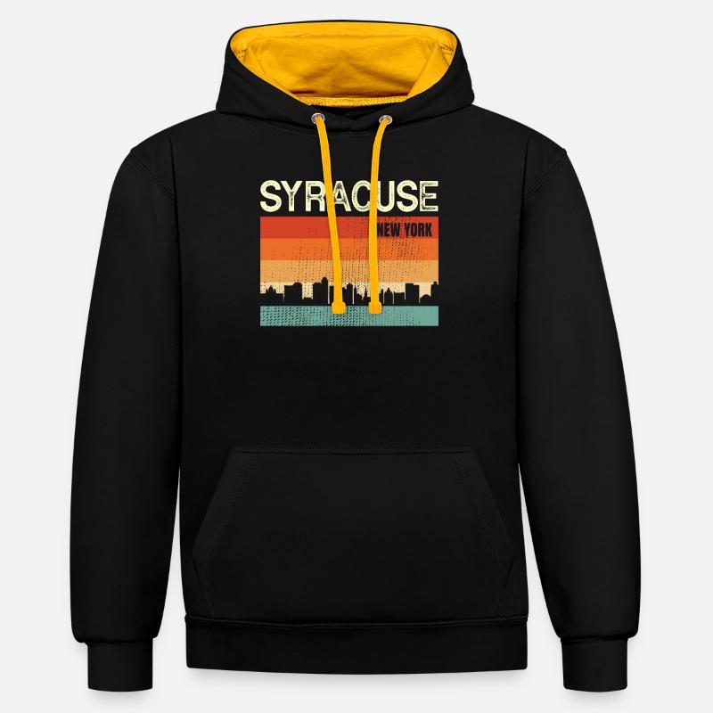 Syracuse - Sweat à capuche contrasté - noir/or