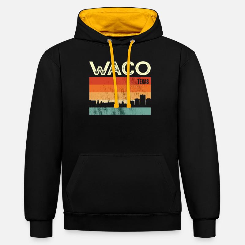 Waco - Sweat à capuche contrasté - noir/or