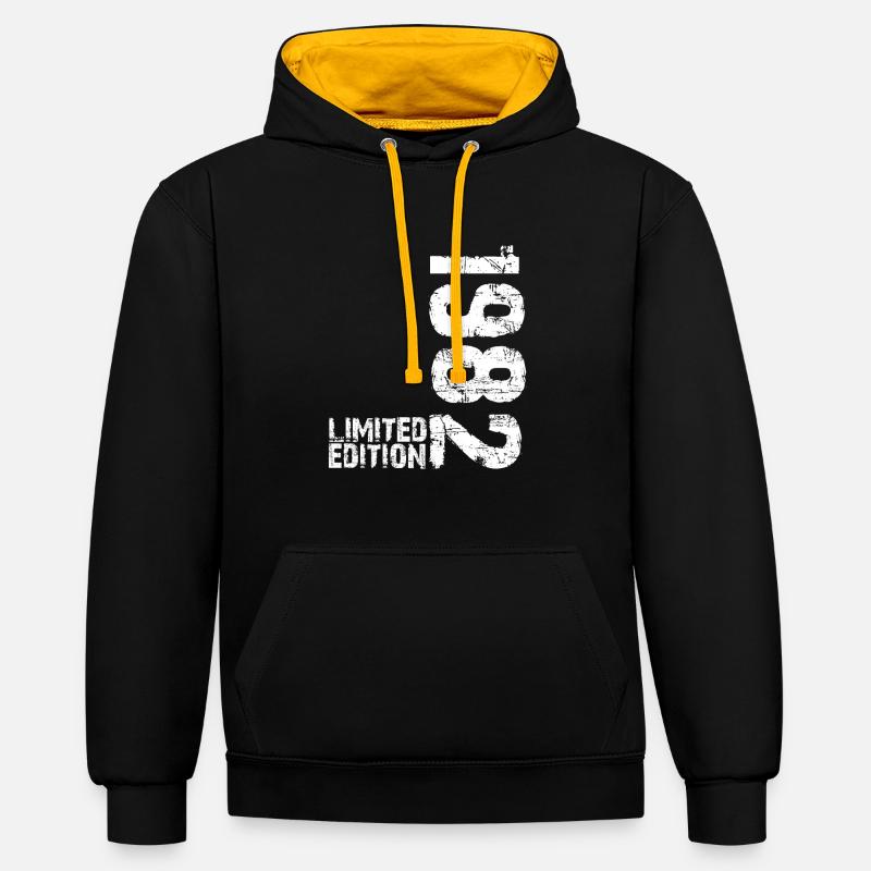 1982 Édition limitée - Sweat à capuche contrasté - noir/or