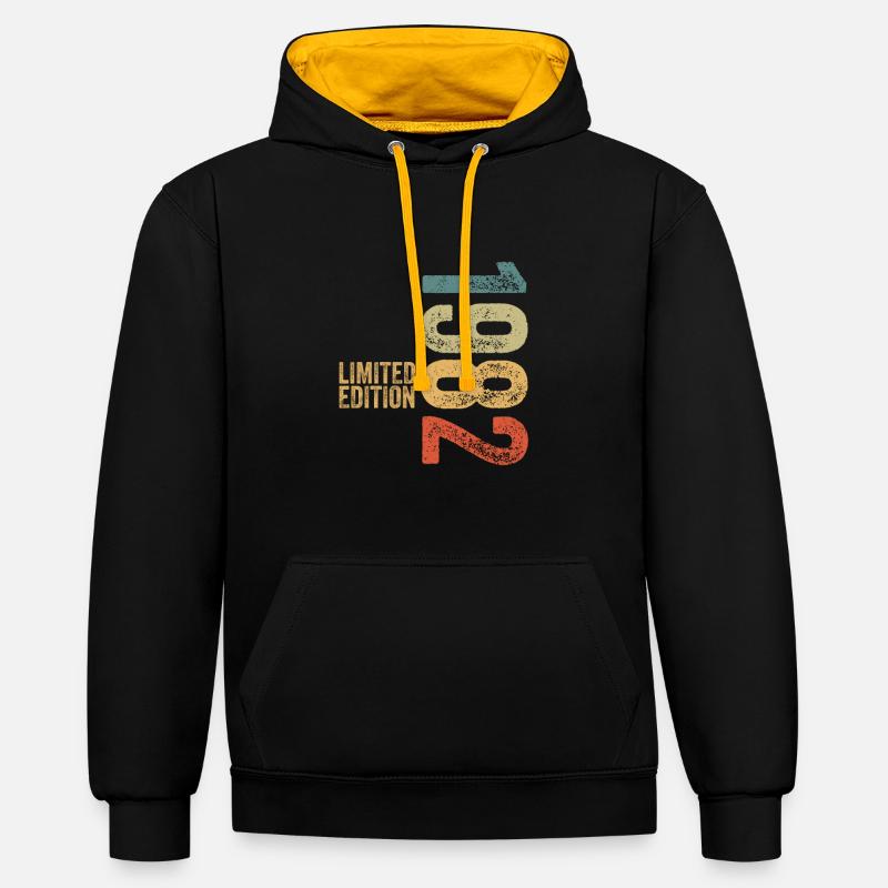 1982 Édition limitée - Sweat à capuche contrasté - noir/or